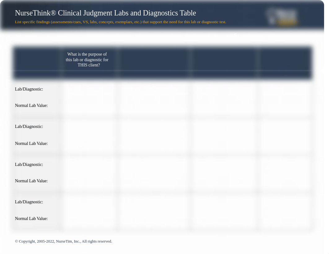 NurseThink® Clinical Judgment Labs and Diagnostics Table.pdf_dl04mdoboyi_page1