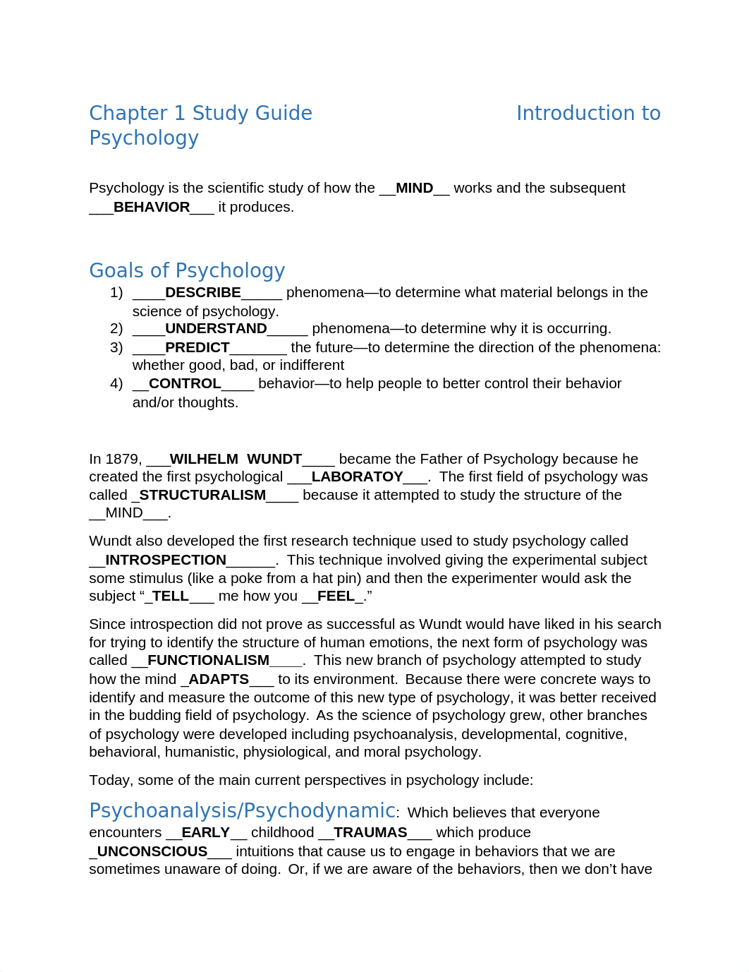 PSY 110 Study Guides Chapter 1  2020 ANSWERS (1) (1).docx_dl27f34yh18_page1