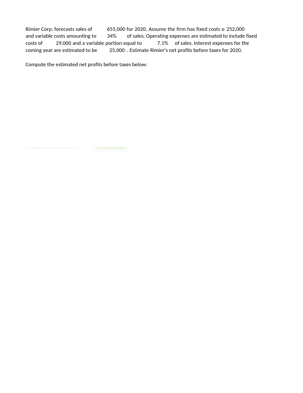 4.4 Profit Planning - Pro Forma Statements - Practice Quiz.xlsx_dl2f34f9q7x_page1