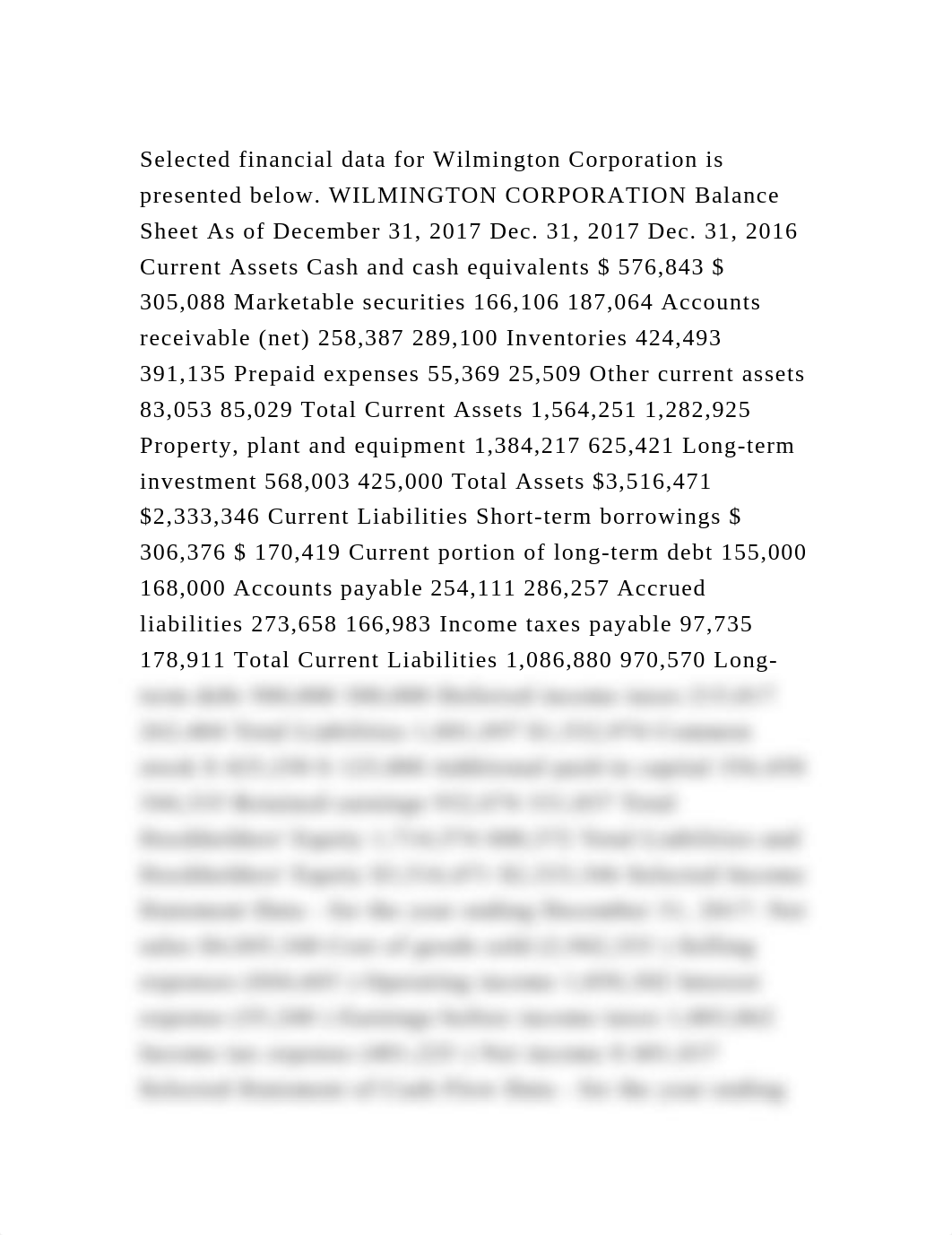 Selected financial data for Wilmington Corporation is presented belo.docx_dl2qyfwp1sa_page2