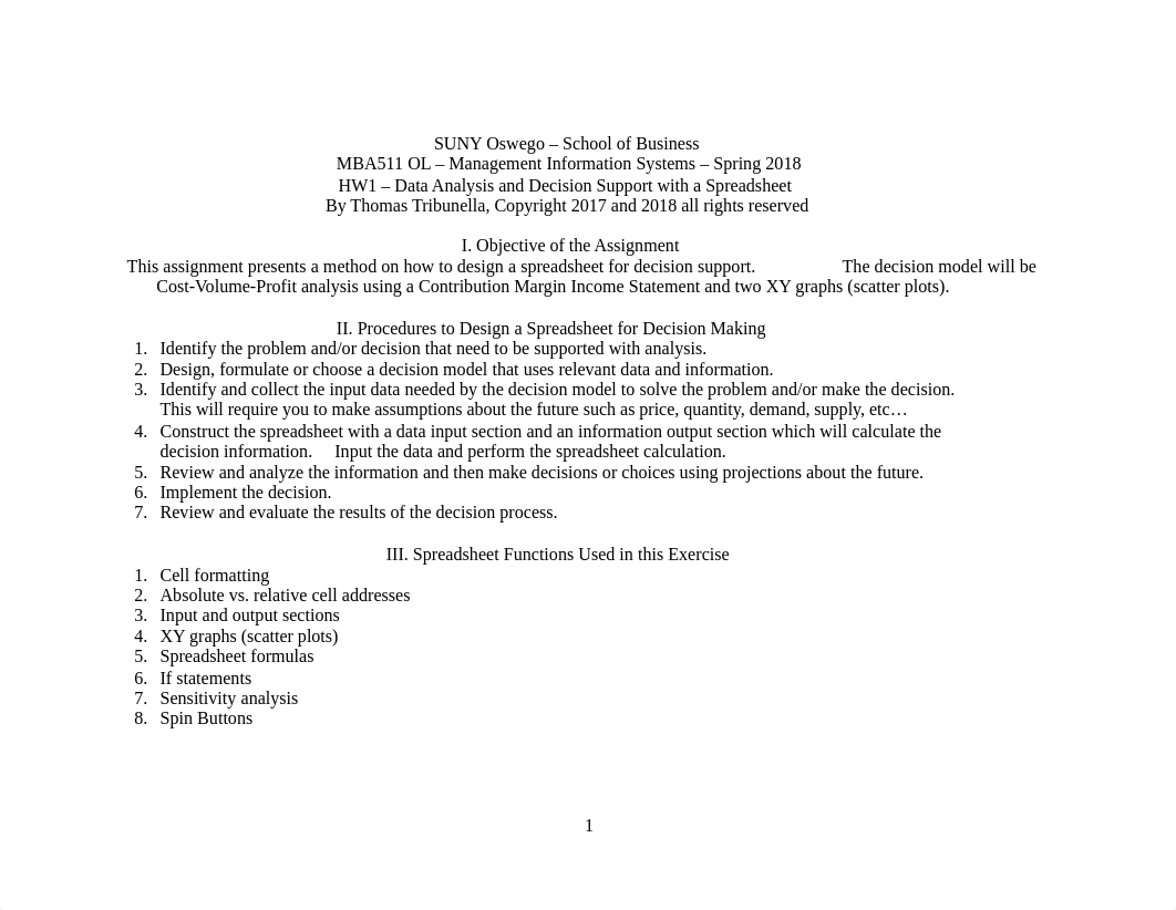 501.0 - MBA511 - HW1 - Decision Support Spreadsheet - S2018 v1.doc_dl37s998n2h_page1