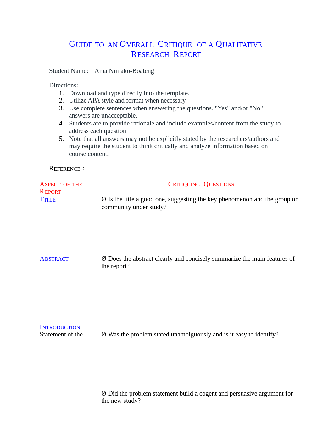 Olausson Guide to an Overall Critique of a Qualitative Research Report Nimako-Boateng.docx_dl3kp5xghbx_page1