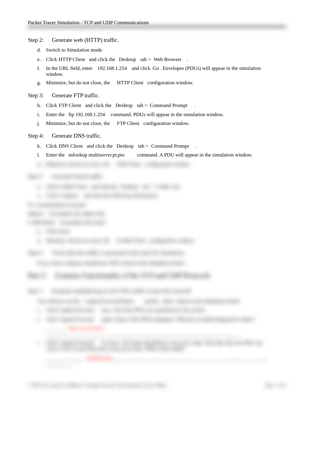 9.3.1.2 Packet Tracer Simulation - Exploration of TCP and UDP Communication.docx_dl3mioafz5z_page2