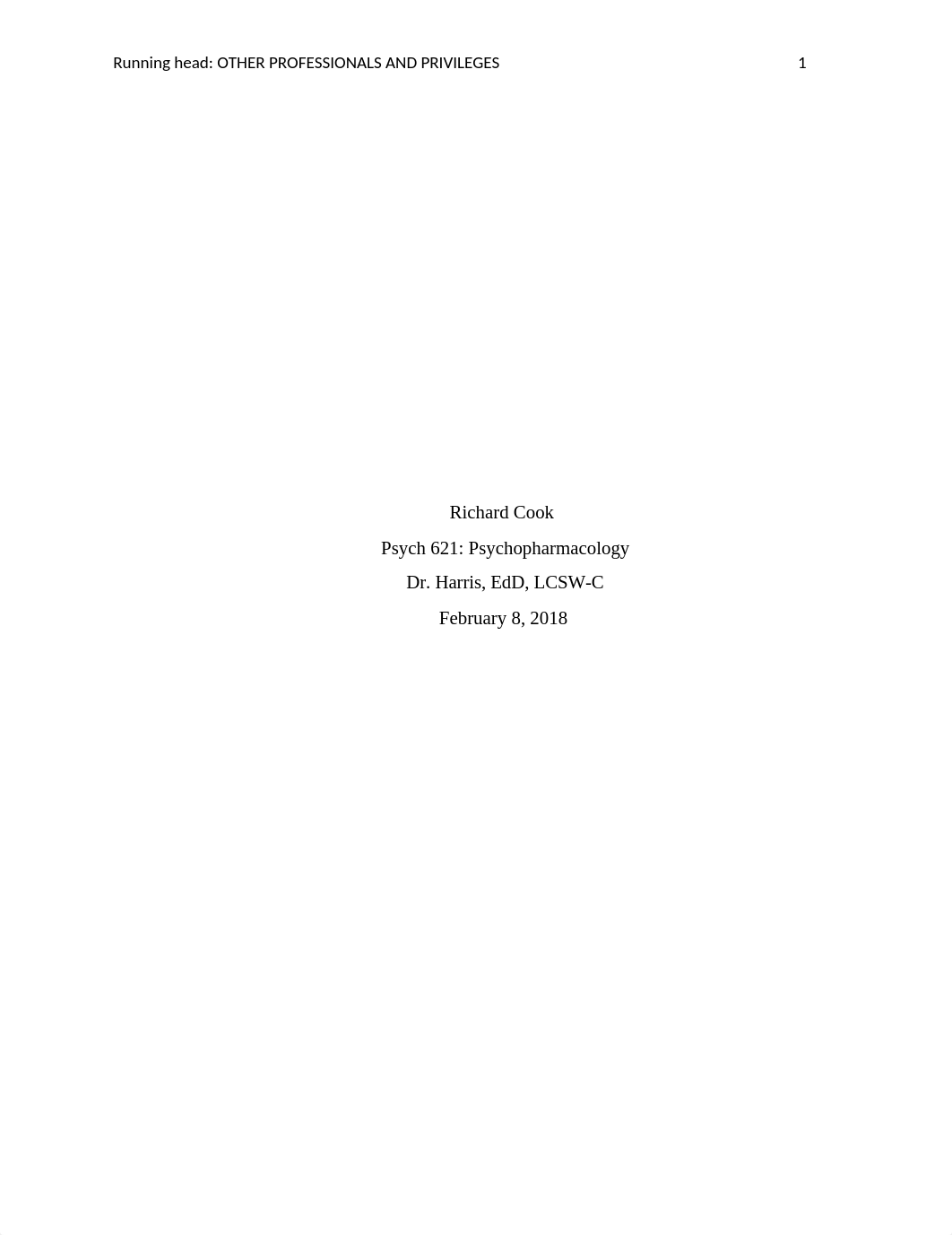 Psych 621 Other Profession with Prescriptive Privileges  2 8 18 2nd Mini Assignment.docx_dl3y0oe47xv_page1