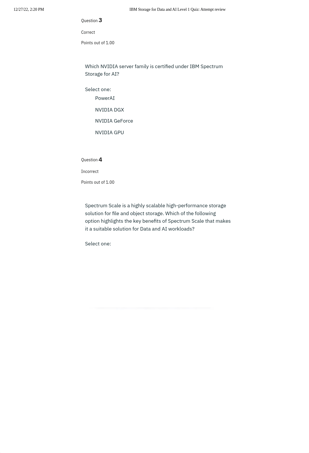 IBM Storage for Data and AI Level 1 Quiz_ Attempt review.pdf_dl43xklmjlq_page2