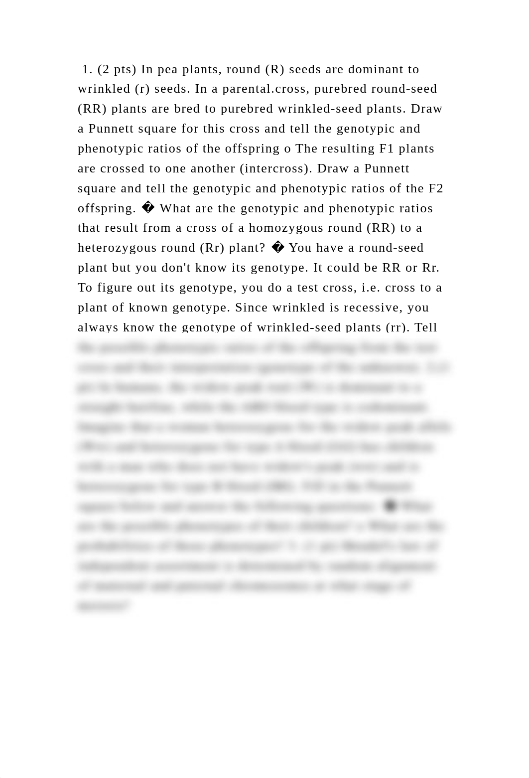 1. (2 pts) In pea plants, round (R) seeds are dominant to wrinkled (r.docx_dl51nmjjhce_page2
