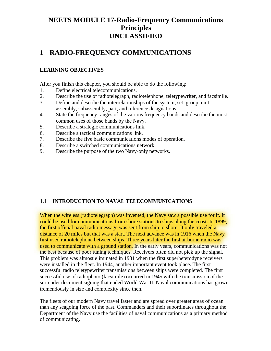 NAVEDTRA 14189A, NAVY ELECTRICITY AND ELECTRONICS TRAINING SERIES MODULE 17-RADIO-FREQUENCY COMMUNIC_dl53bfrirxu_page1