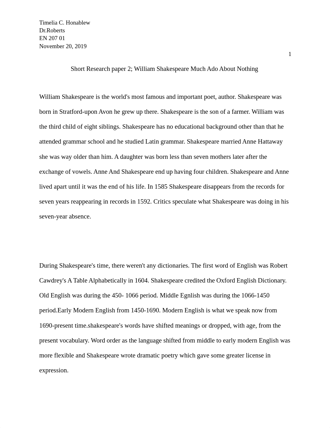 Short Research paper 2 ; William Shakespeare Much ado about nothing.edited.docx_dl58l6jzz88_page1