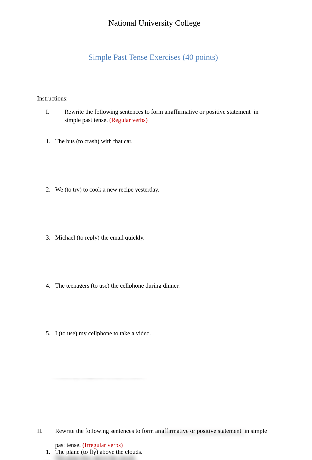 ENGL 1010 M4 Simple Past Tense Exercises (40 points) (2)_dl6aw13ytu5_page2