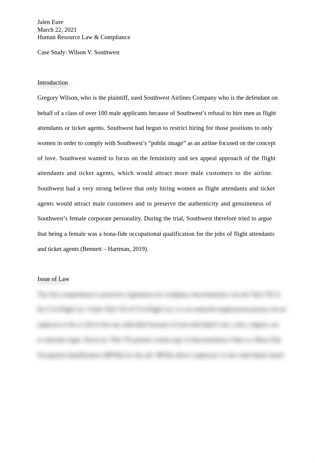 Wilson V. Southwest Case Study.docx_dl72lcq7ury_page1