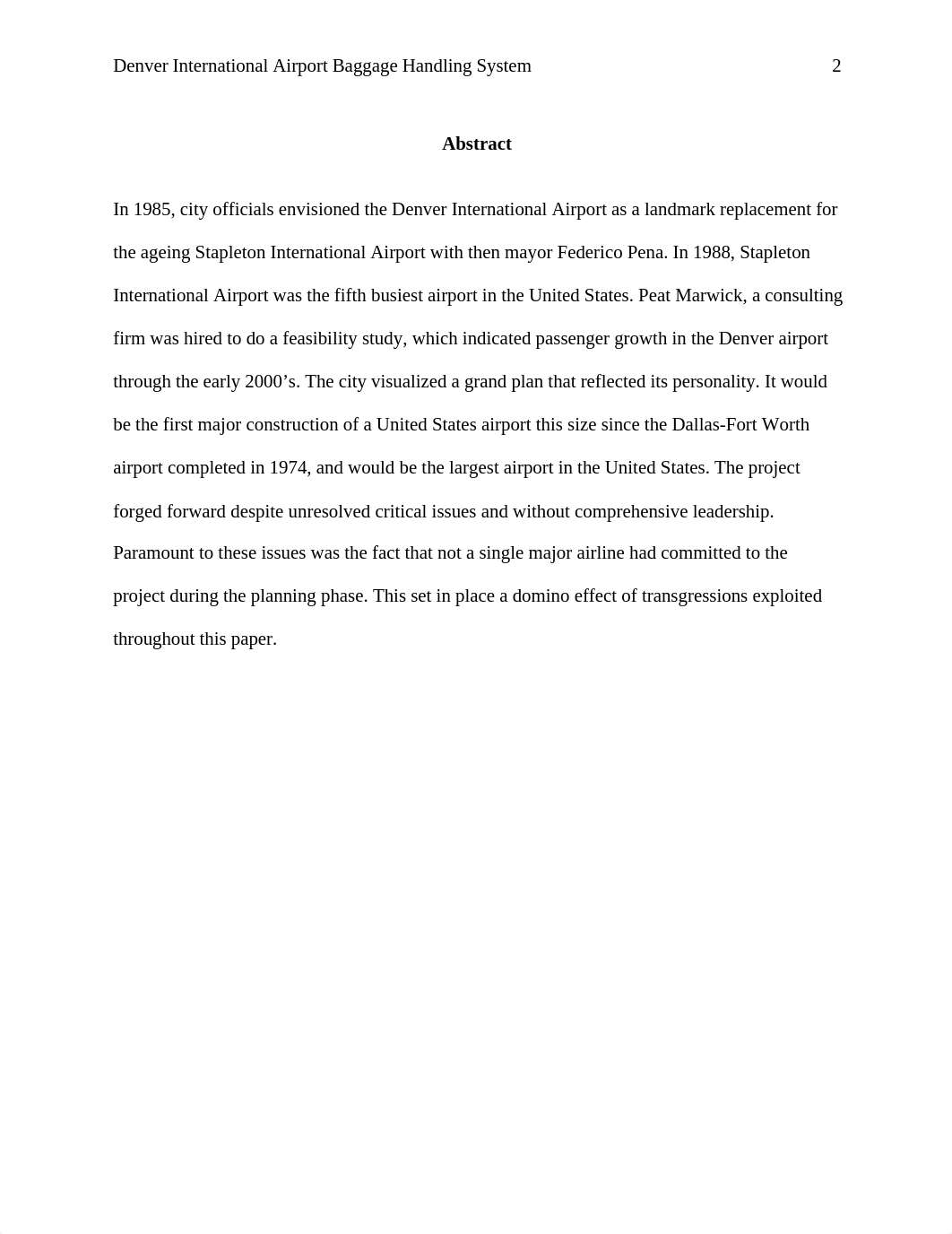 Final Paper_BAE Automated Systems (A)_Denver International Airport Baggage Handling System.docx_dl7o8ztefb8_page2