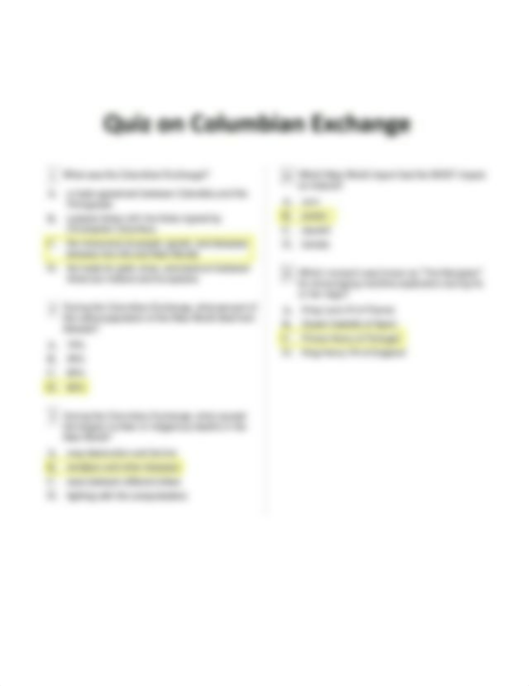 Quiz on Columbian Exchange - Answer Key.pdf_dl7ozfld173_page1