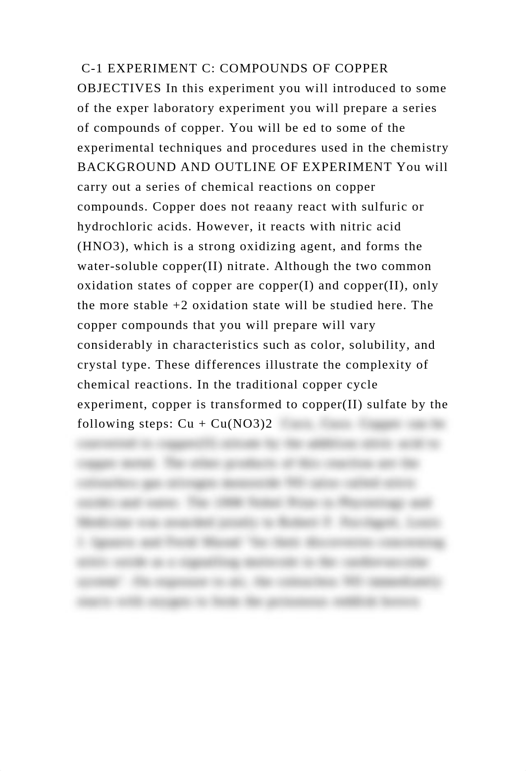 C-1 EXPERIMENT C COMPOUNDS OF COPPER OBJECTIVES In this experiment y.docx_dl7un1jh04y_page2
