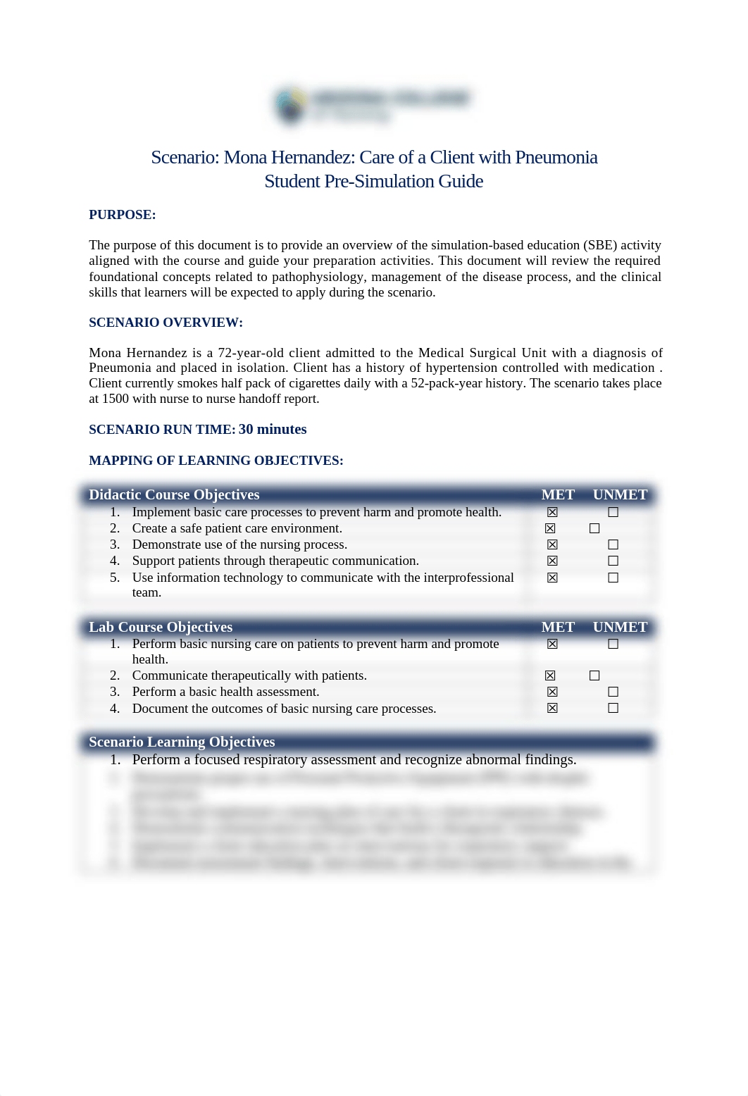 Mona Hernandez Care of a Client with Pneumonia Student Pre-Simulation Guide January 2024.docx_dl8mzfy27mj_page1