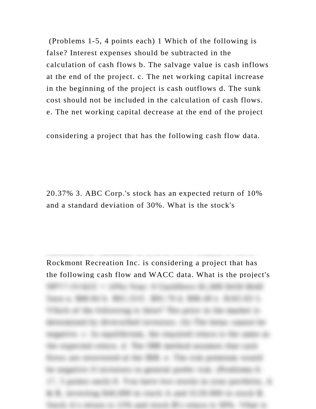 (Problems 1-5, 4 points each) 1 Which of the following is false Inte.docx_dl8ooje0dir_page2