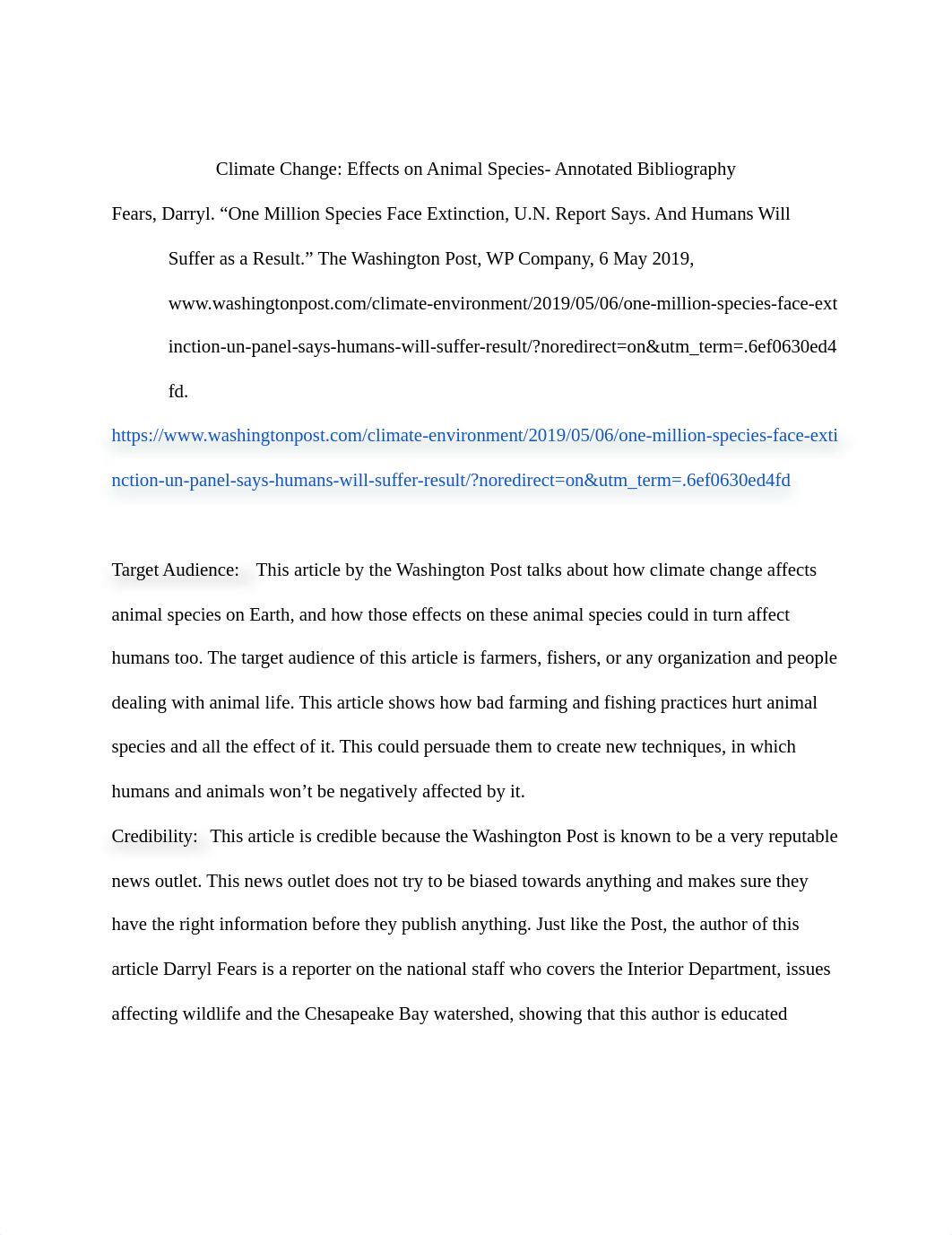 Climate Change_ Effects on Animal Species- Annotated Bibliography.pdf_dl925ytjbsg_page1