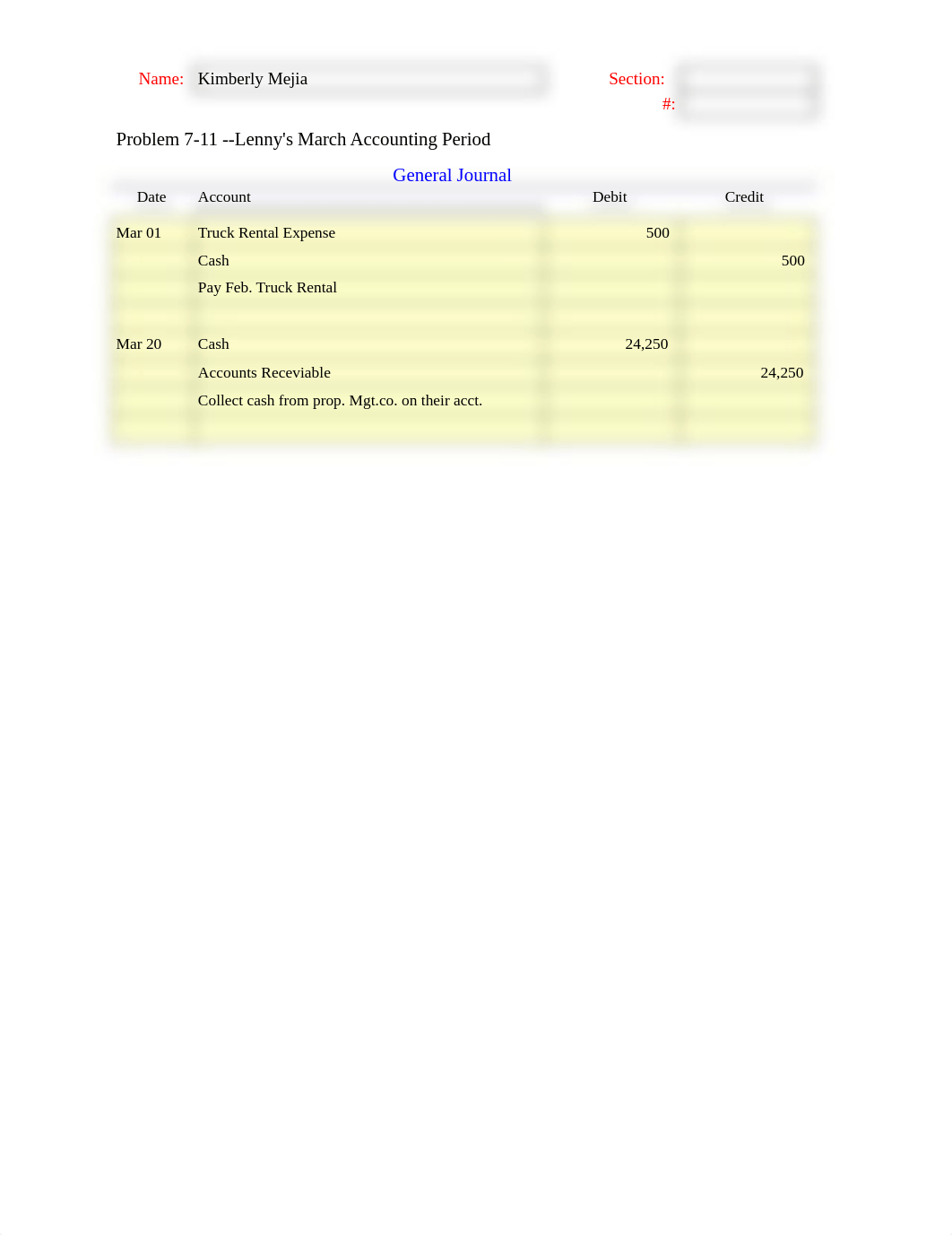 Problem 7-11 Forms Lenny's March .xls_dl99pgik990_page1