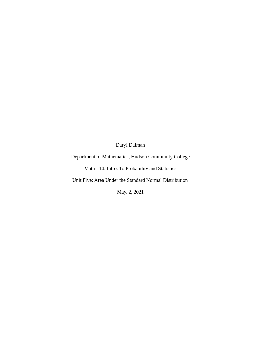 Unit Five- Area Under the Standard Normal Distribution.docx_dl99tadl95n_page1