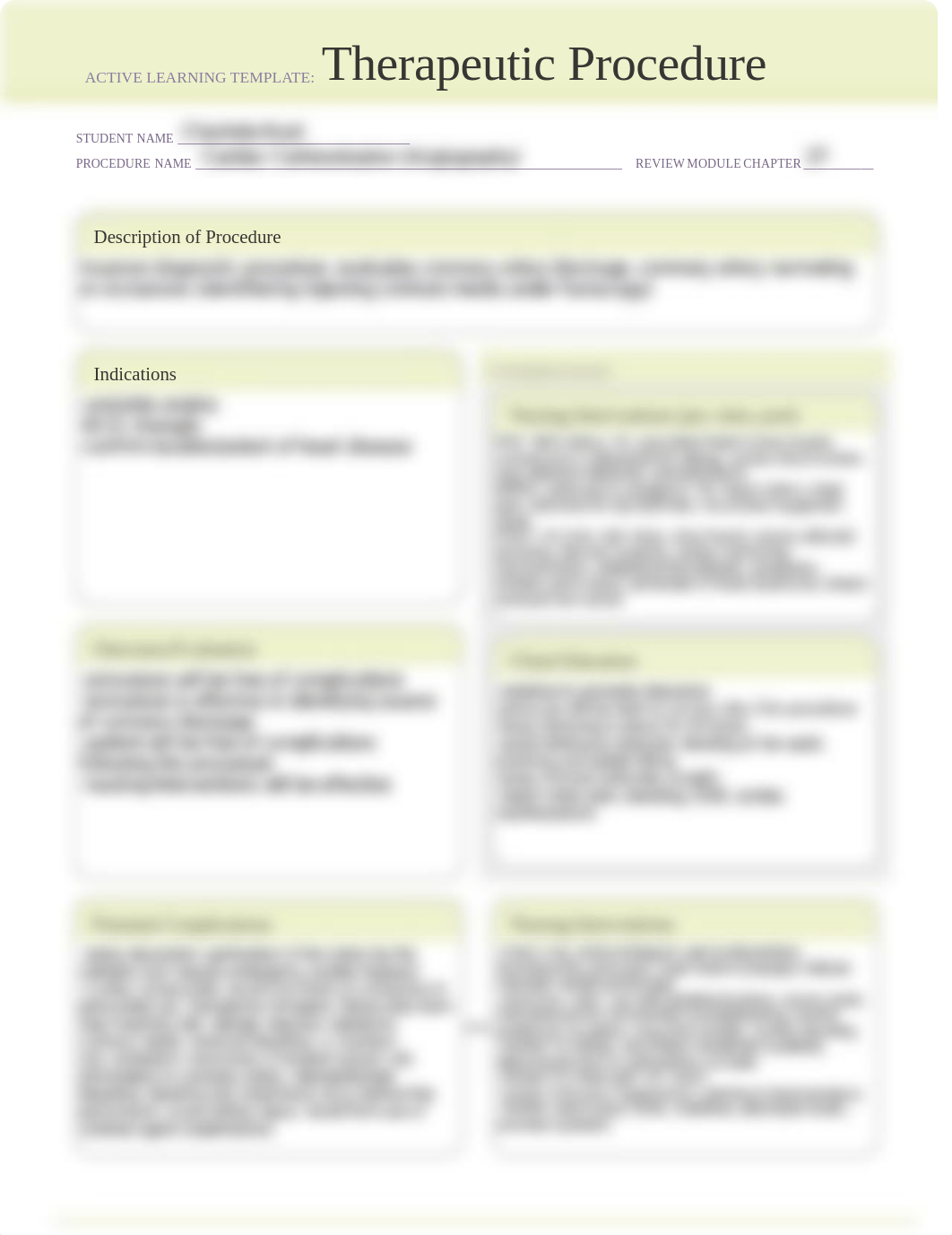 Cardiac Catheterization (Angiography) Therapeutic Procedure Template.pdf_dl9t2cy1jy2_page1