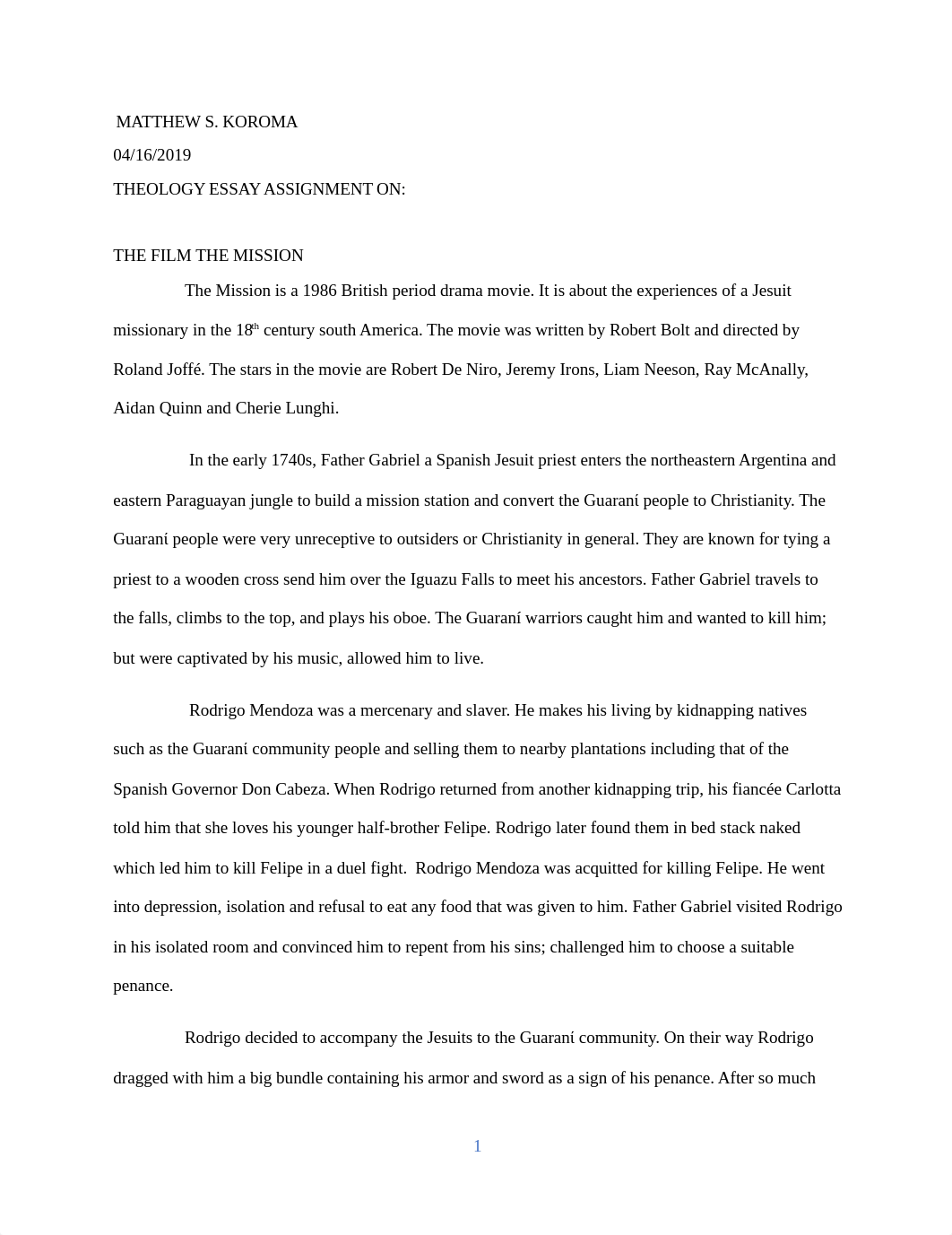 the mission film essay.docx_dla2ttp63iz_page1