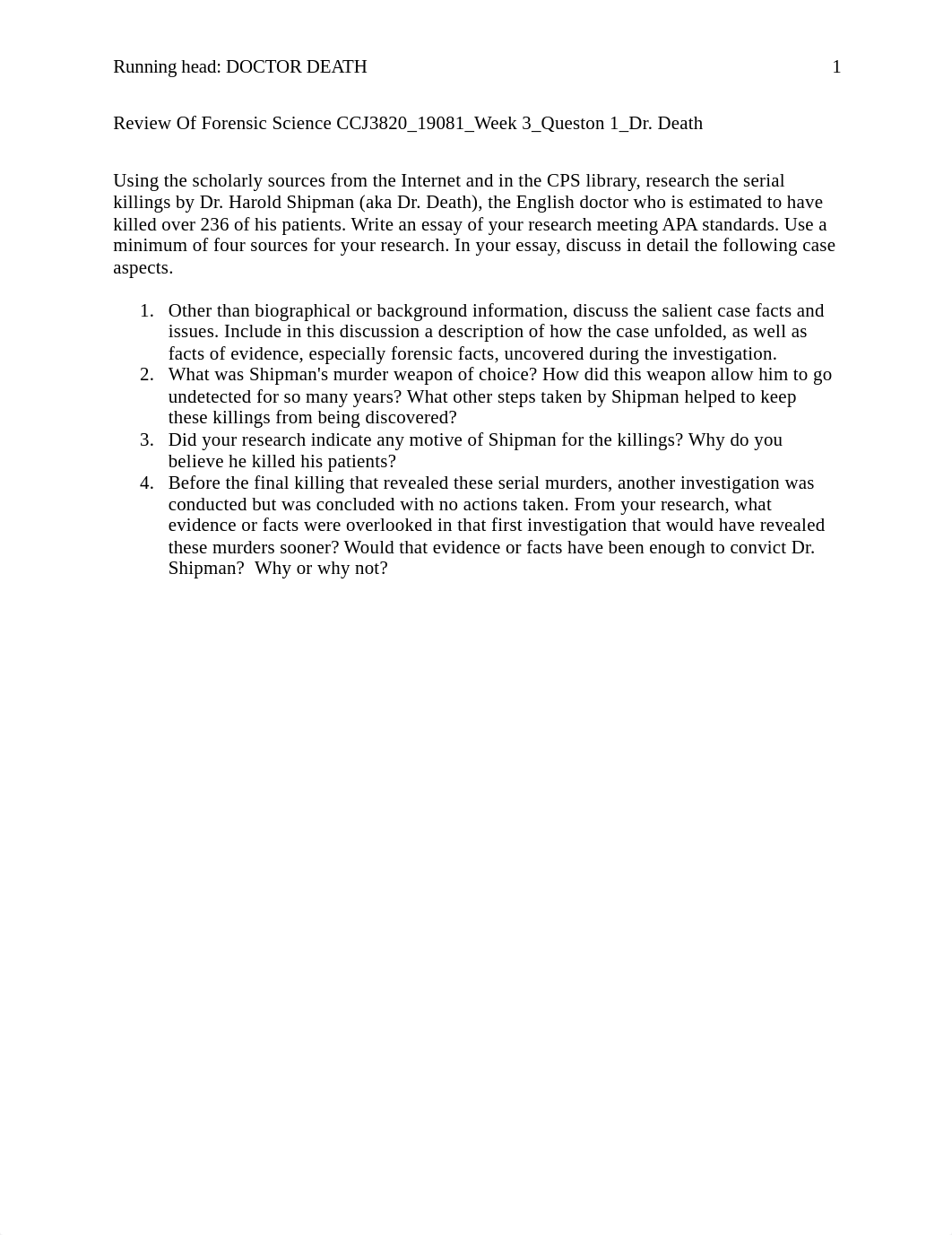 Review Of Forensic Science CCJ3820_19081_Week 3_ Queston 1_Dr. Death.docx_dlbflrtsgc9_page1