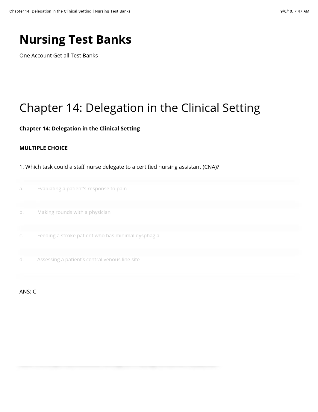 Chapter 14: Delegation in the Clinical Setting | Nursing Test Banks.pdf_dlbulukylrx_page1