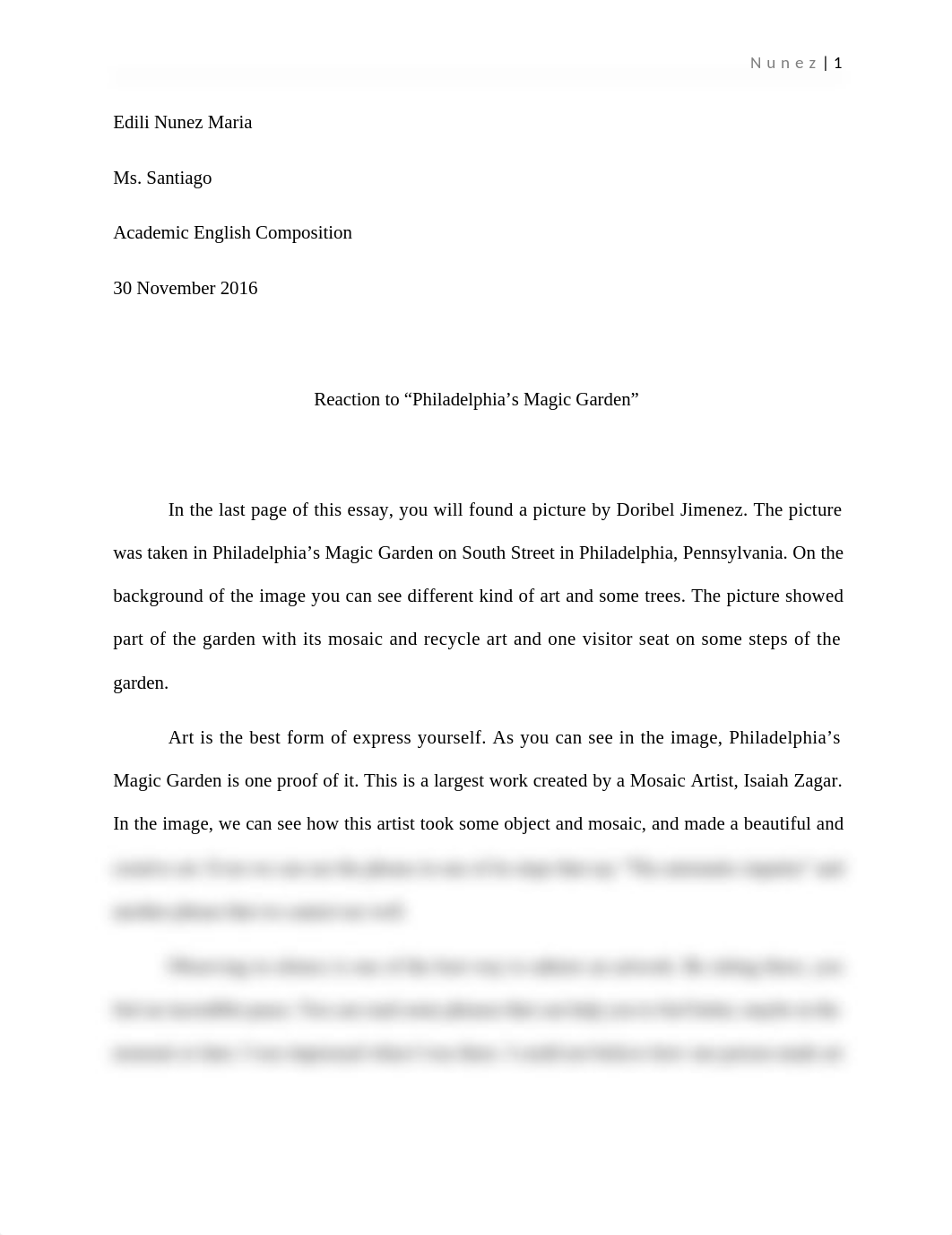 Reaction of Philadelphias Magic Garden - Essay_dlcp5cso5q9_page1