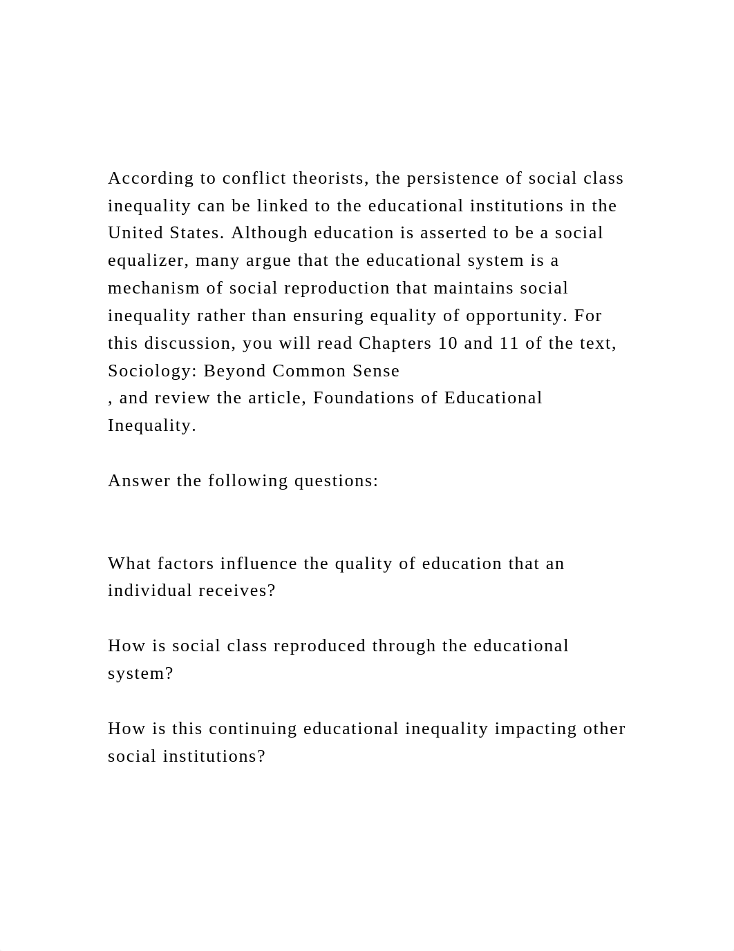 According to conflict theorists, the persistence of social class.docx_dldbizuoey5_page2