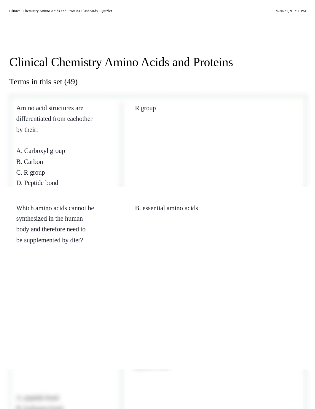 Clinical Chemistry Amino Acids and Proteins Flashcards | Quizlet.pdf_dldfv311imr_page1