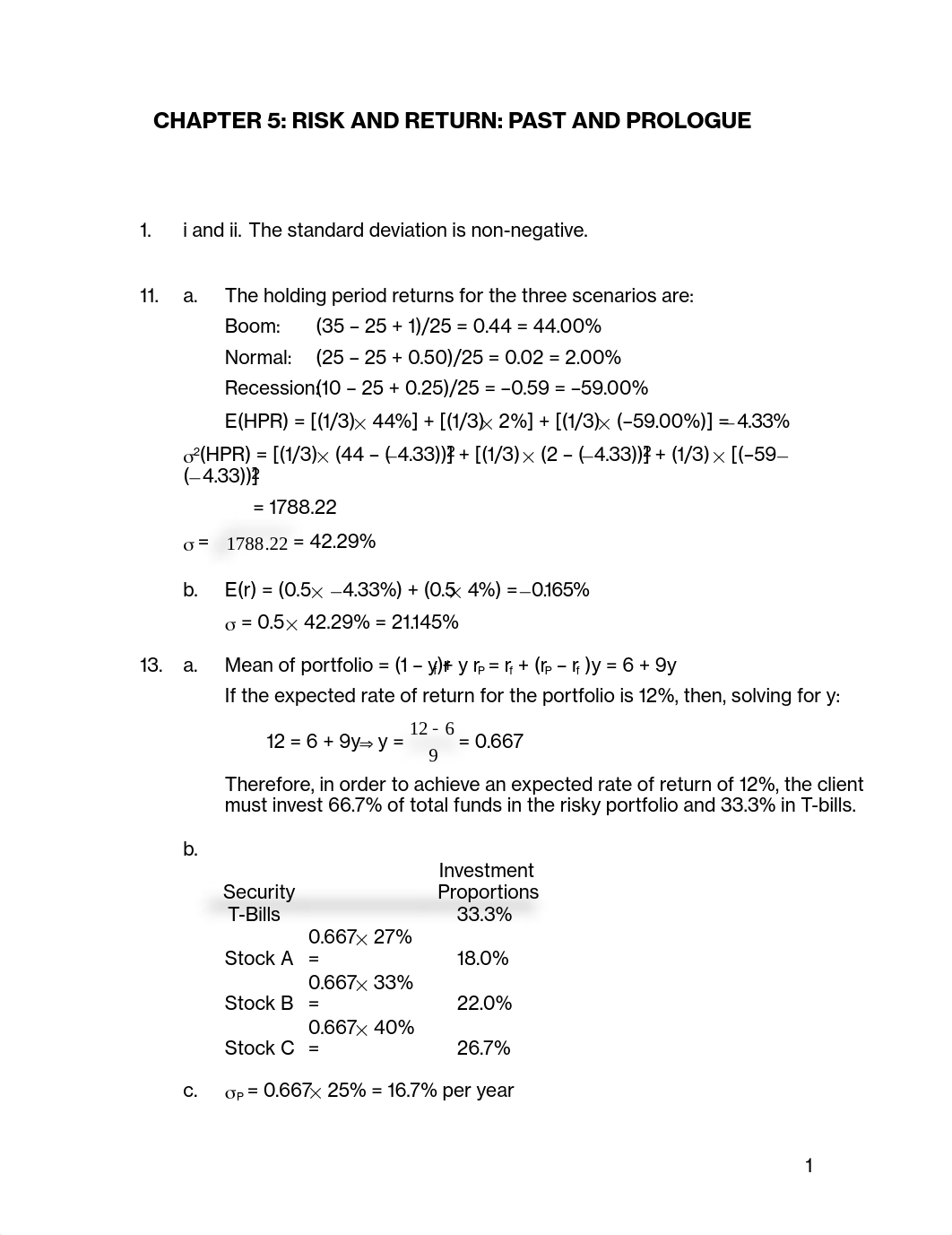 Solution - chap 5 and 6_ EFFICIENT DIVERSIFICATION Investment analysis and portfolio_dldi1nvo9uq_page1