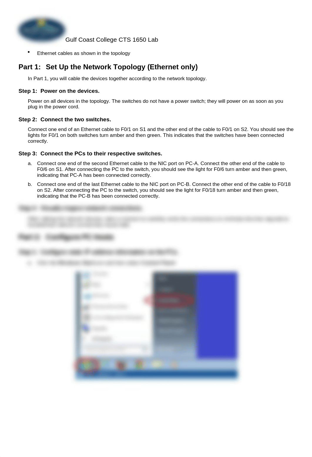 Lab #2 - Simple Network Building (#1) Switch Network.docx_dldsj84n8cn_page2