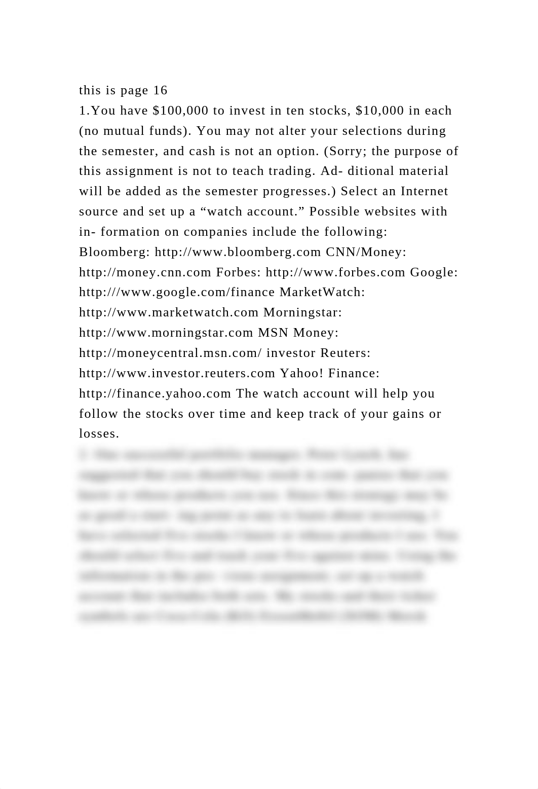 this is page 161.You have $100,000 to invest in ten stocks, $10,00.docx_dle7dydx4hj_page2