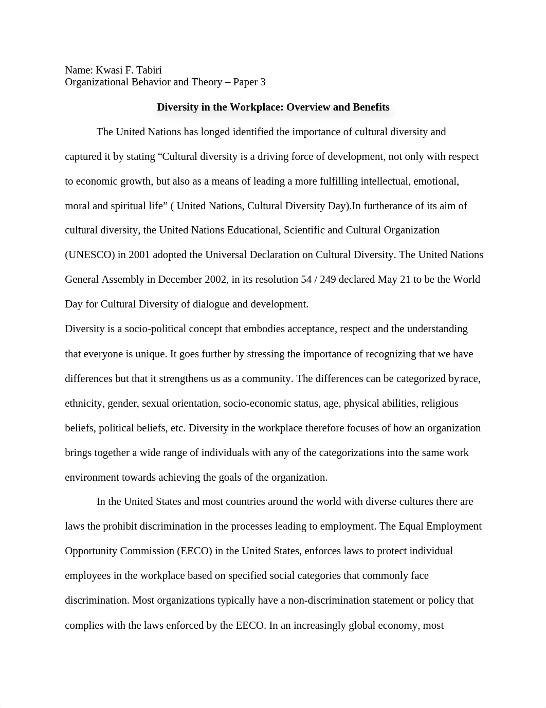 Diversity in the Workplace; Overview and Benefits .docx_dlfa4zt4la5_page1