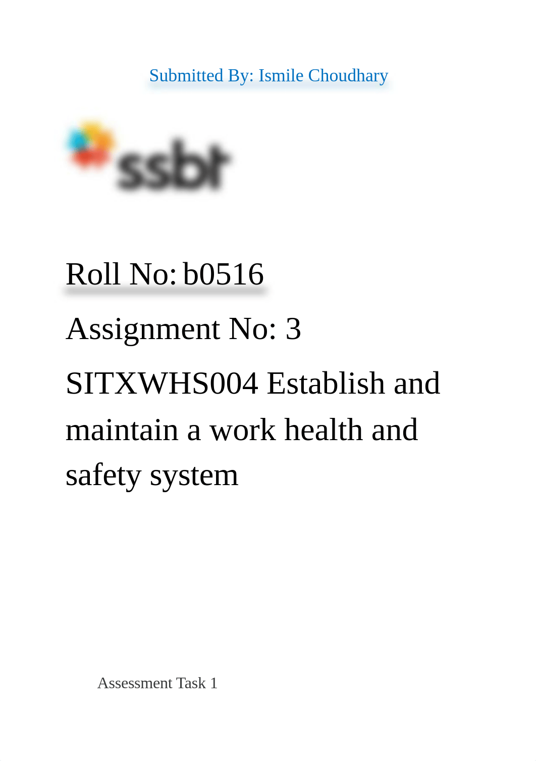 SITXWHS004 Establish and maintain a work health and safety system Assignment 3.docx_dlfwzvznw8e_page1