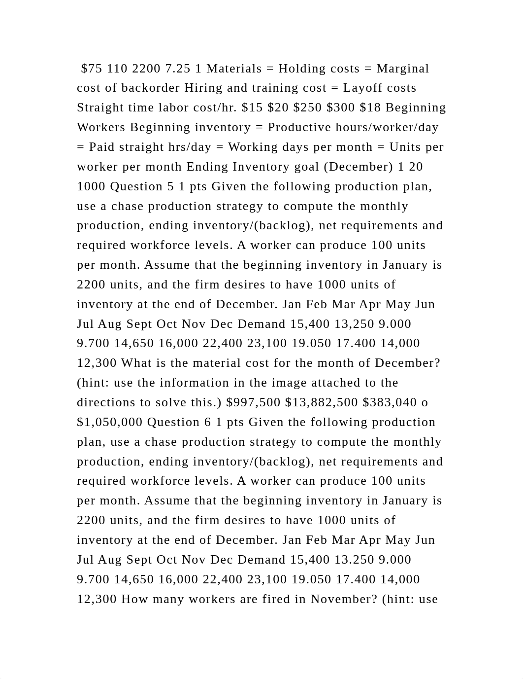 $75 110 2200 7.25 1 Materials = Holding costs = Marginal cost of back.docx_dlg3495pqj8_page2