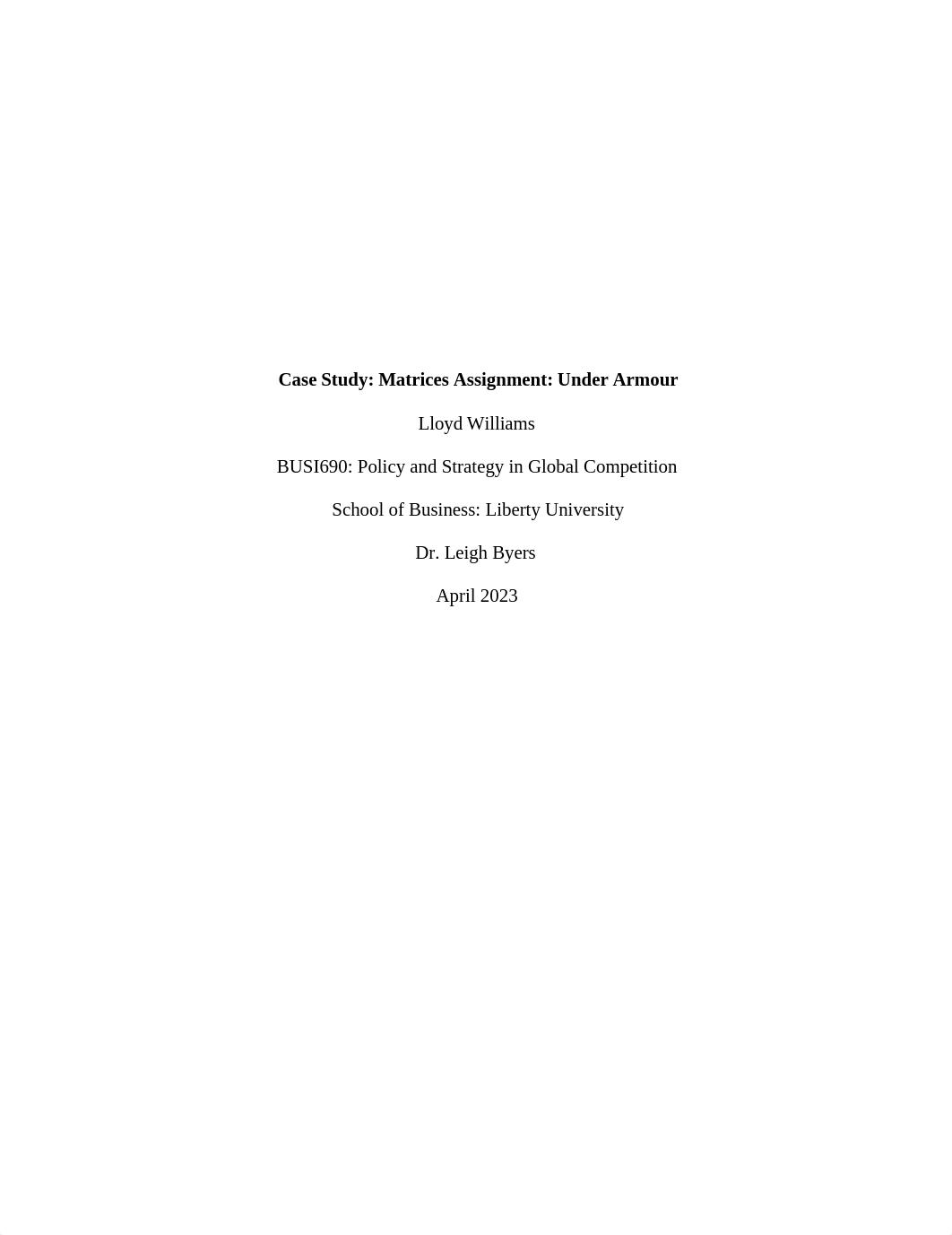 Case Study_Matrices Assignment - Lloyd Williams.doc_dlgjoik373b_page1