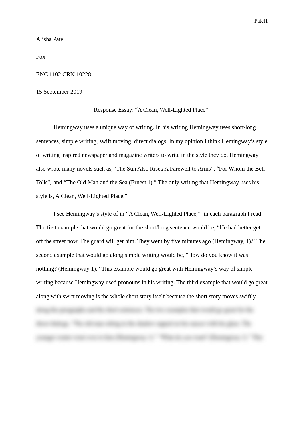 Response Essay A Clean, Well-Lighted Place.docx_dlhx33hf6ng_page1