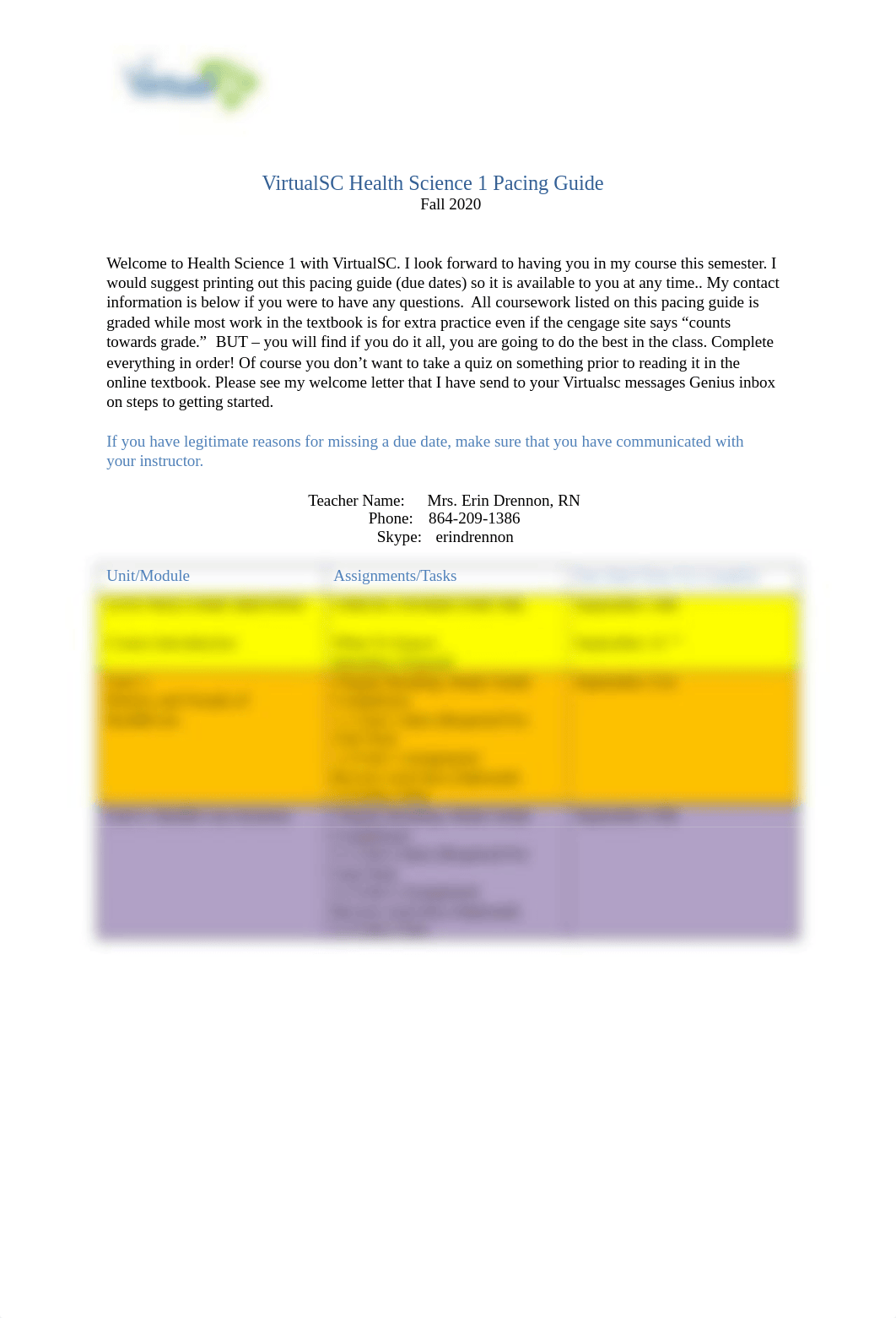 VirtualSC Health Science 1 Pacing Guide.docx_dli1pxmnlsb_page1