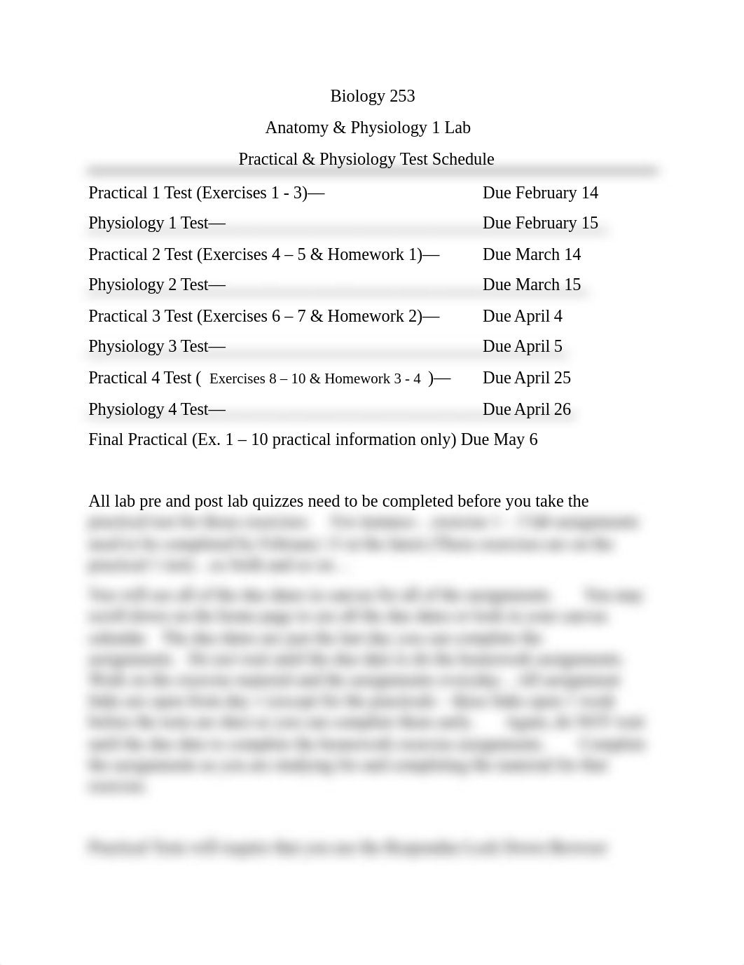 Biol 253 Spring 2022 Practical Test Schedule (1).docx_dli37b2tjzt_page1