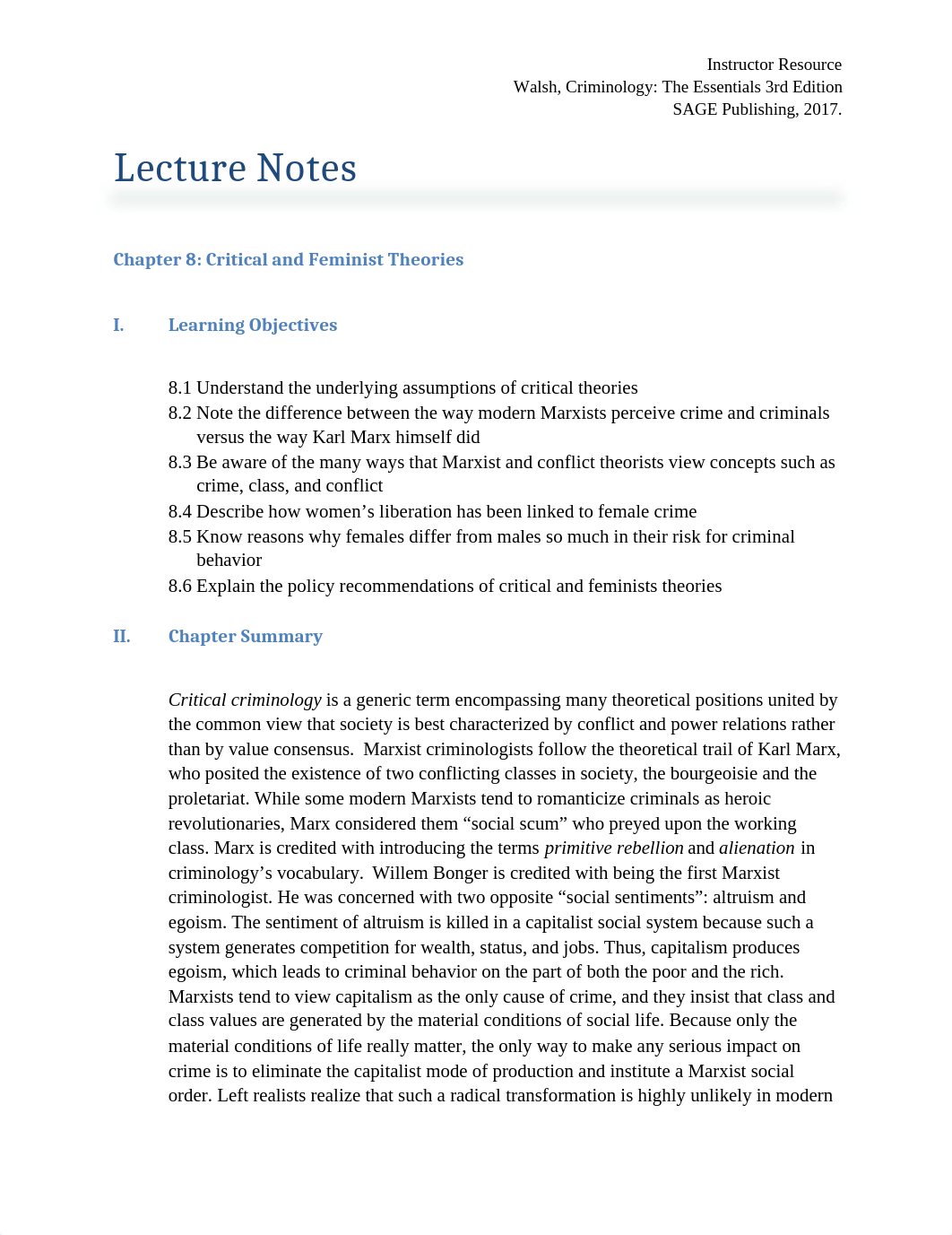 Walsh_Criminology_3e_Lecture Notes_CH 8.docx_dlid99ly5h9_page1