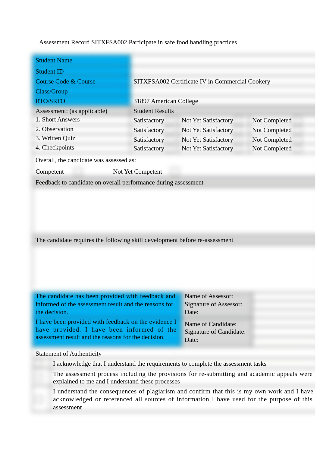 Assessment Record SITXFSA002 Participate in safe food handling practices.docx_dlim1xvmweh_page1