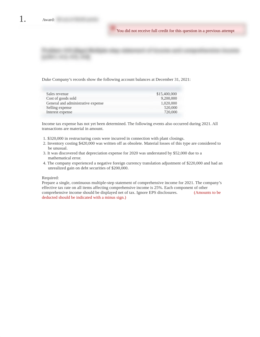 Problem 4-8 (Algo) Multiple-step statement of income and comprehensive income[LO4-1, 4-3, 4-5, 4-6]._dlj3vznc8o7_page1