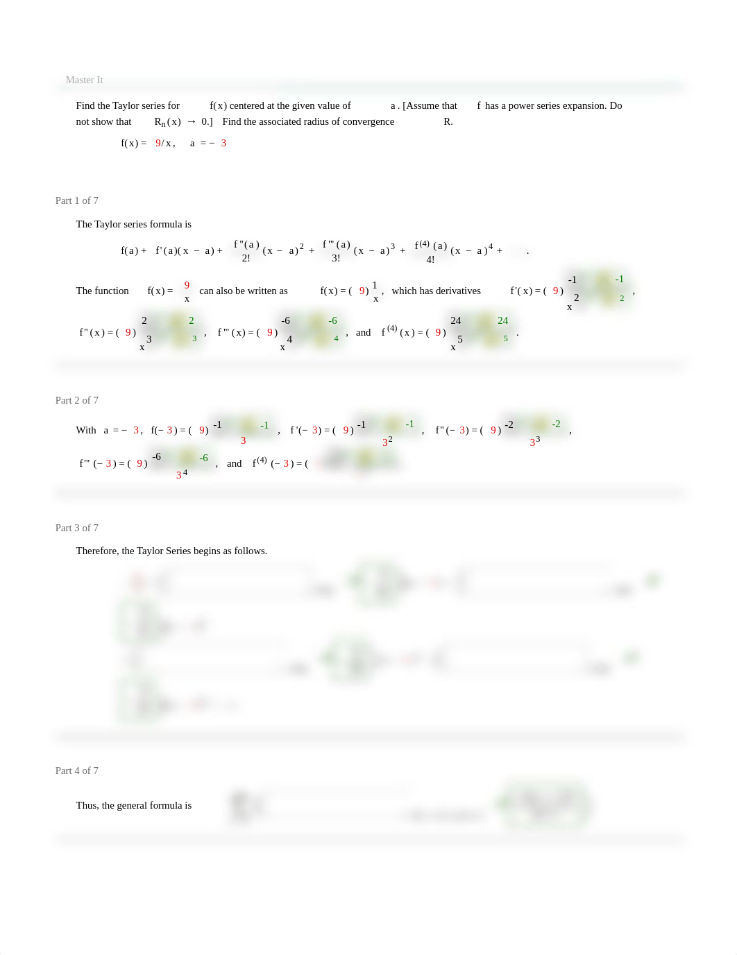 Find the Taylor series for f(x) centered at the given value of a. [Assume that f has a power series_dlj4swrxshn_page1