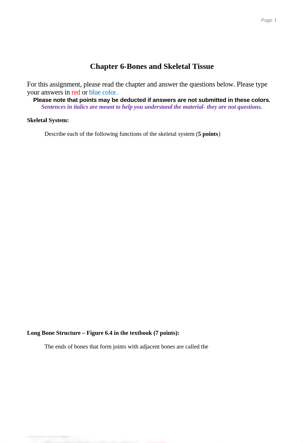 Chapter 6 Bones and Skeletal Assignment20192020 - Completed.docx_dljkxbxn5nz_page1