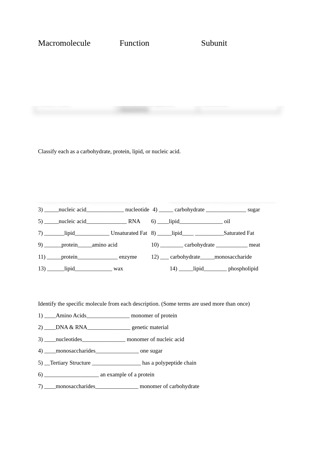 Chapter 3 Biological Molecules Lecture Worksheet CM.docx_dlk85ef9xk7_page1