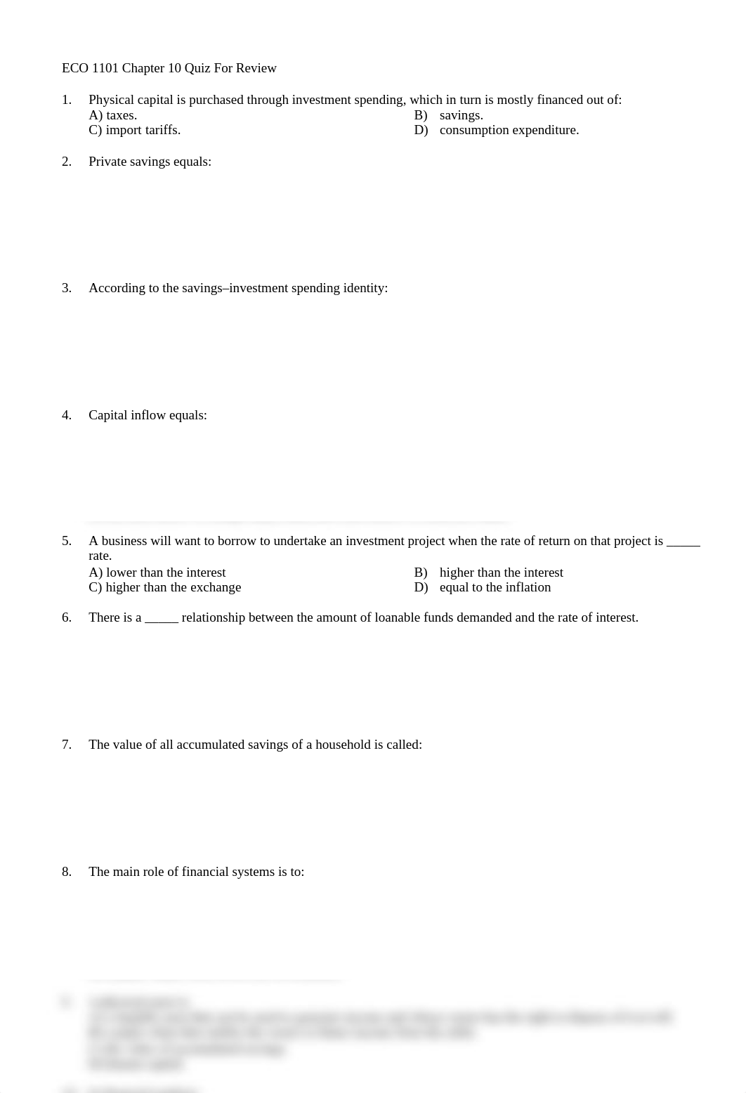 ECO 1101 Chapter 10 Quiz For Review_dlki4wb354j_page1