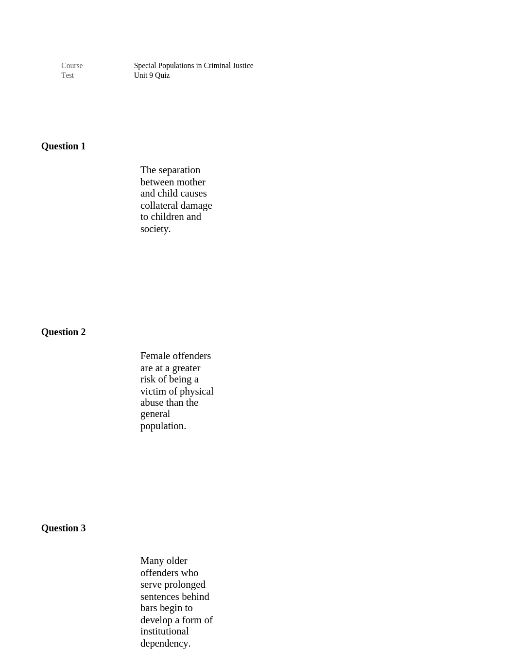 CJ285 Special Populations in Criminal Justice Week 9 Quiz_dlkof733myx_page1