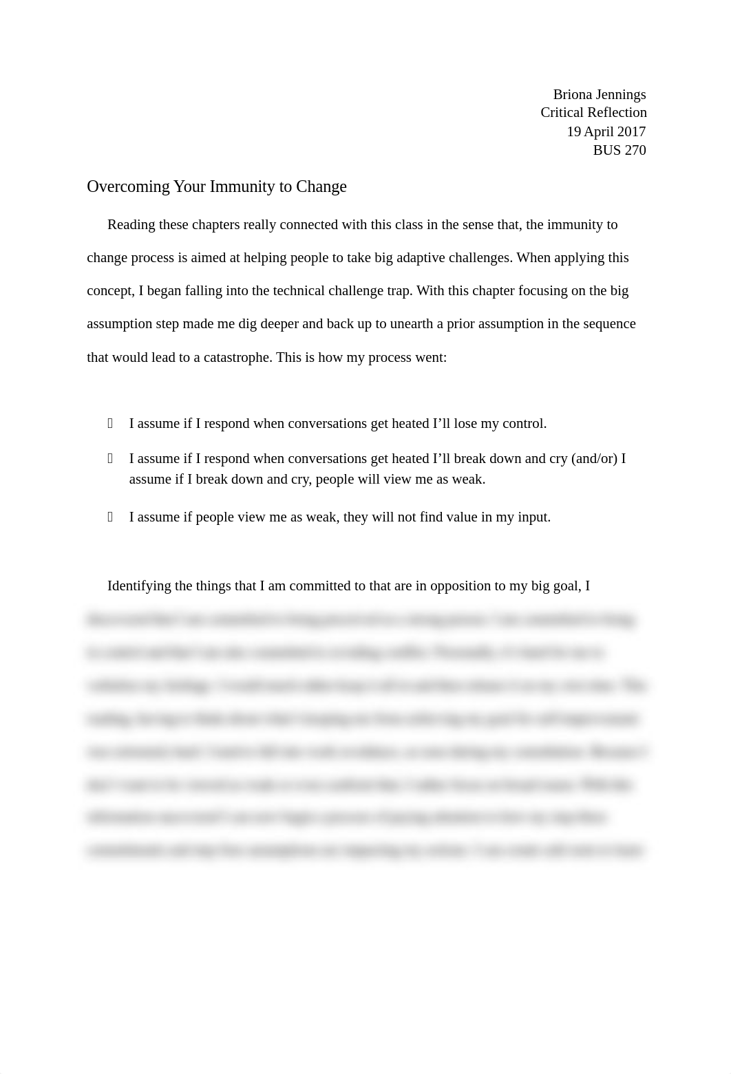 Overcoming Your Immunity to Change Reflecion.docx_dlktmq0ii48_page1