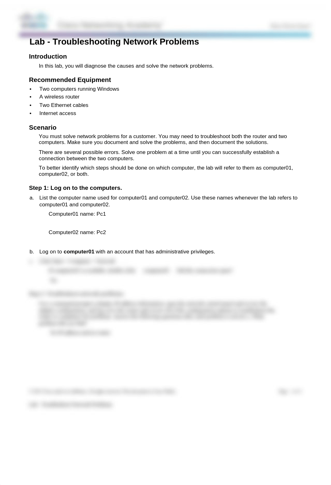 14.3.1.2 - Lab - Troubleshoot Network Problems.docx_dll4566hgf8_page1