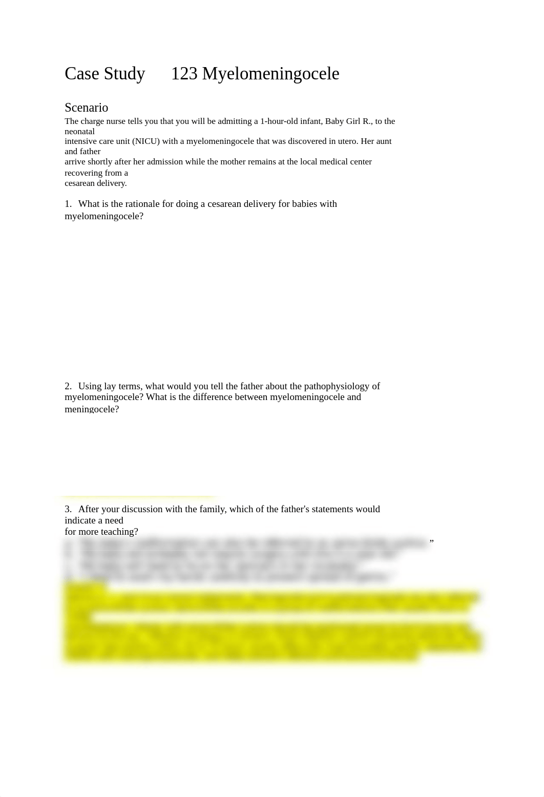 Myelomeningocele Answers.docx_dllgxvb19yb_page1